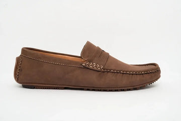 Heritage Suede Penny Loafers – Classic Brown