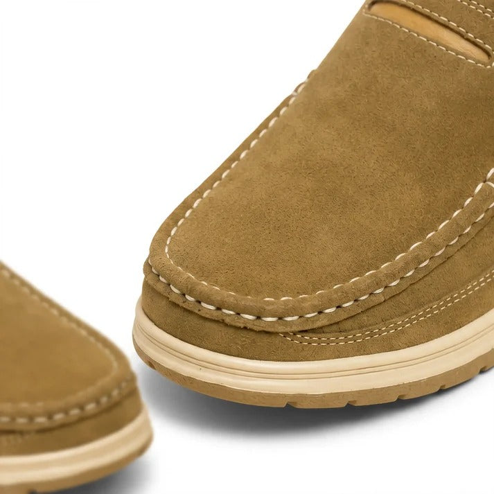Urban Comfort Suede Slip-On Loafers – Tan