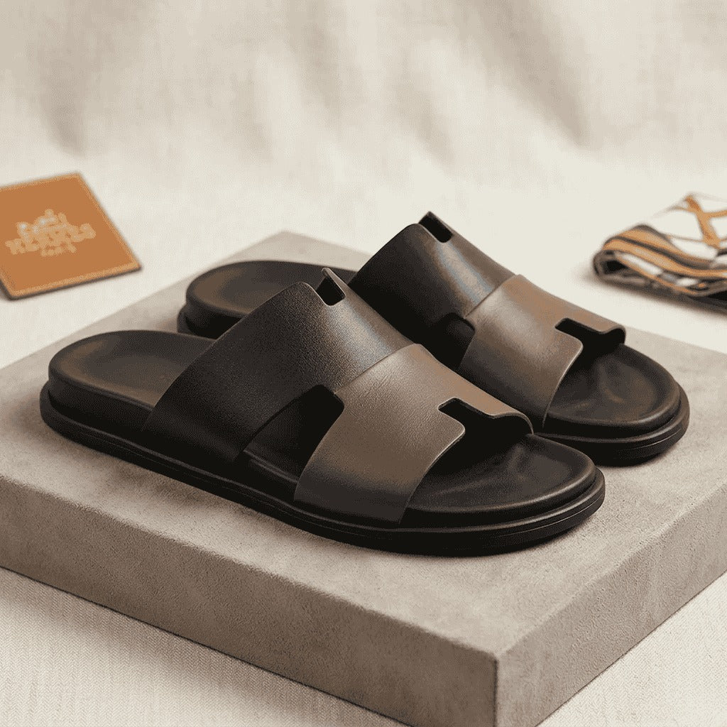 Signature Two-Tone H Slides – Black & Brown