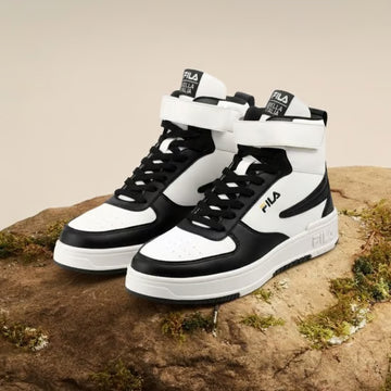 Street Crown High-Top Sneakers – Black & White